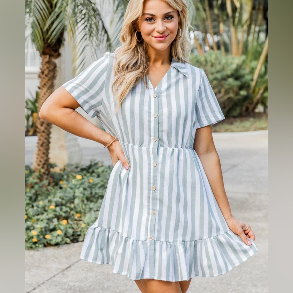 Pink Lily Striped Dress For Women